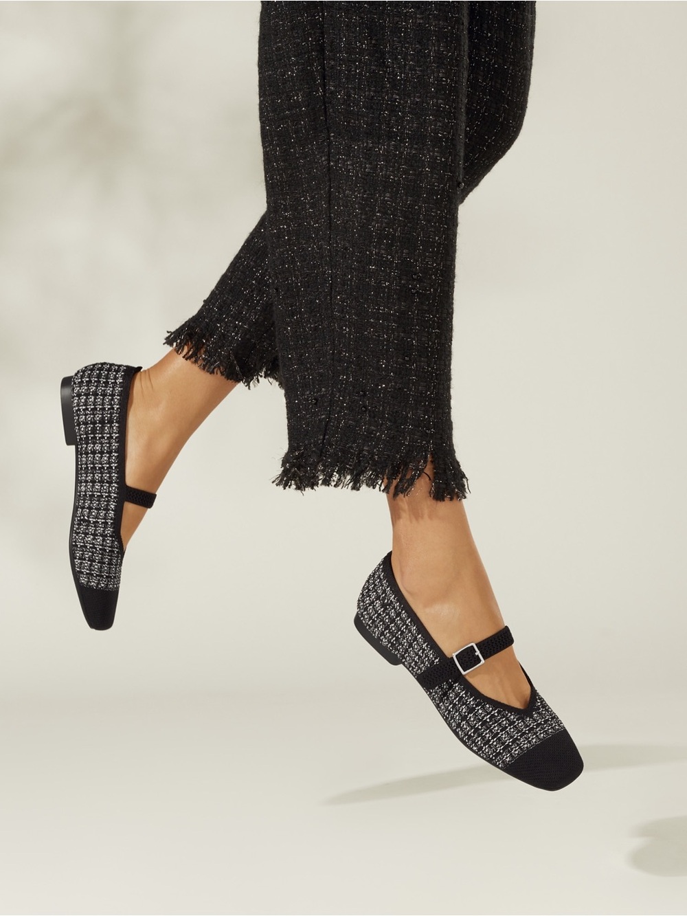 Viviana Margot Mary Janes in Black Tweed size 39.5